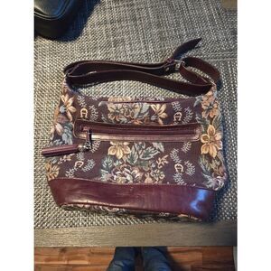 Vintage Etienne Aigner Floral Tapestry Shoulder Bag